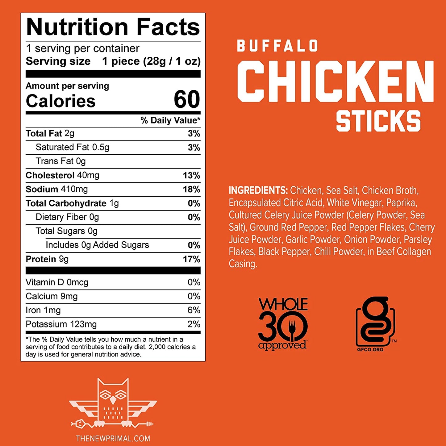 Free Range Chicken Buffalo Chicken Meat Sticks - Pack of 20