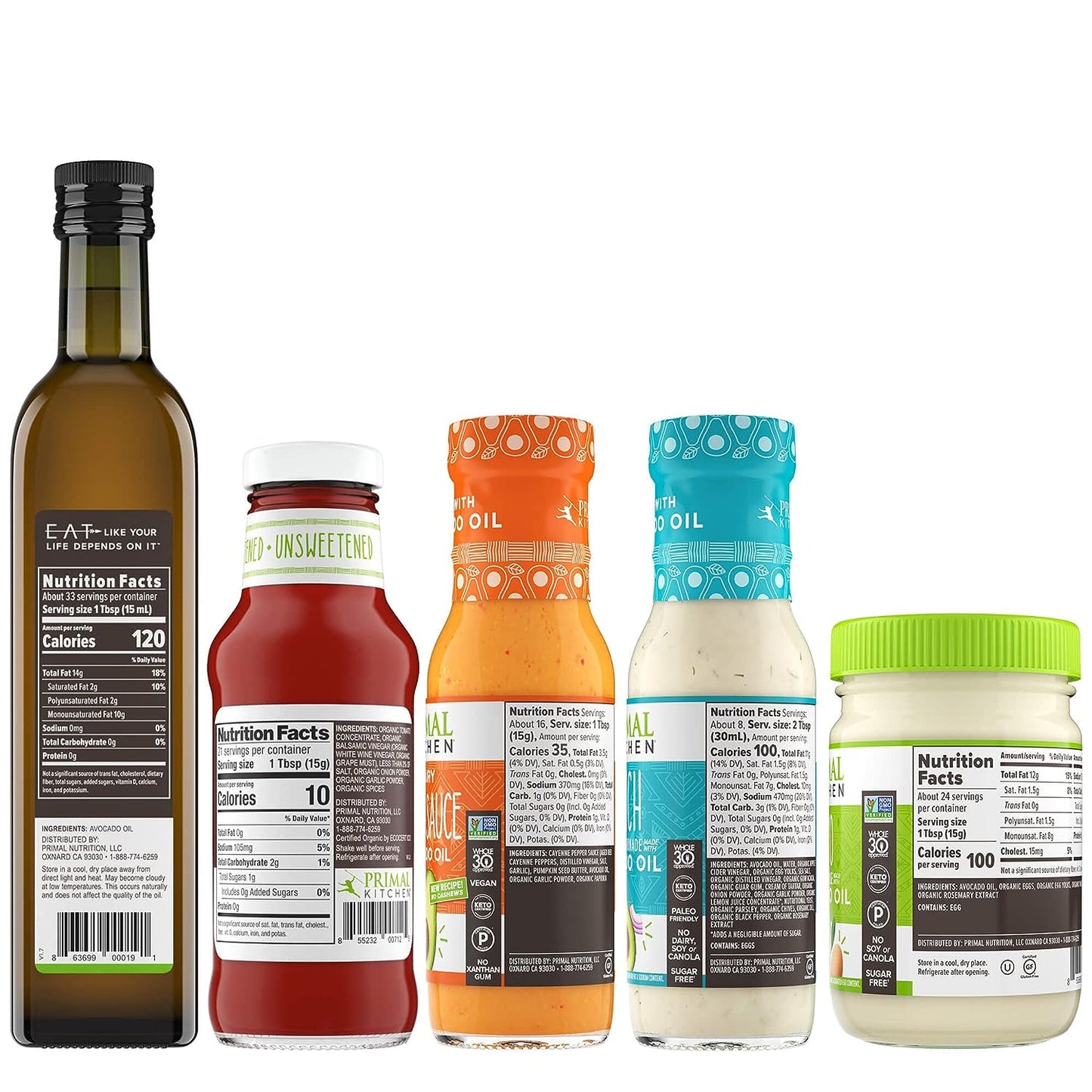 Primal Kitchen Avocado Oil Condiment Starter Kit - includes 5