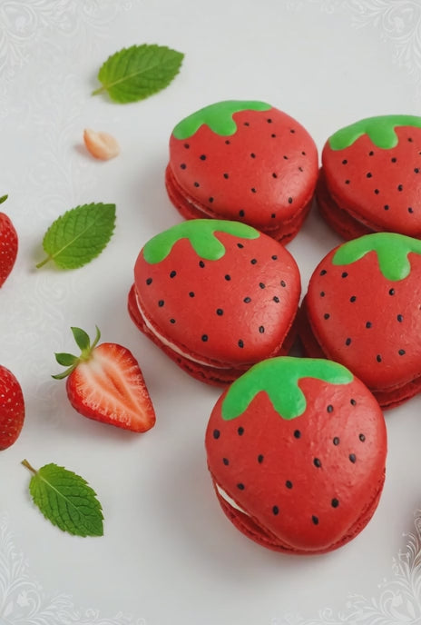 Strawberry Shaped French Strawberry Macarons – Pure Joy in Every Bite