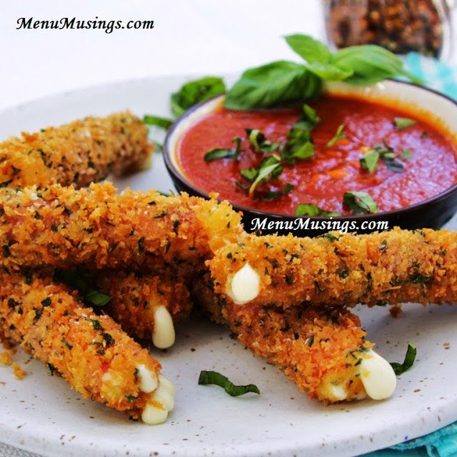 Prosciutto Wrapped Mozzarella Cheese Sticks with Spicy Marinara