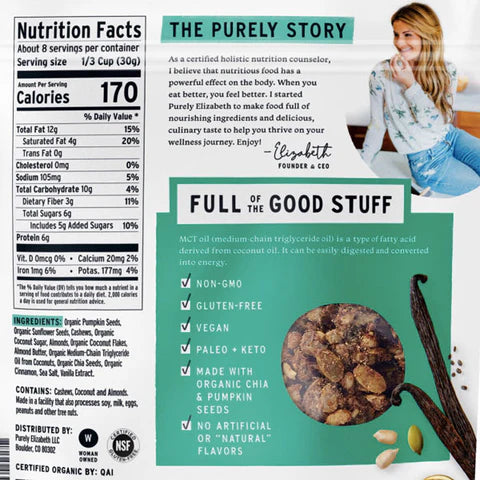 Purely Elizabeth Purely Elizabeth, Granola Vanilla Almond Butter MCT Grain Free, 8 oz - Pack of 3