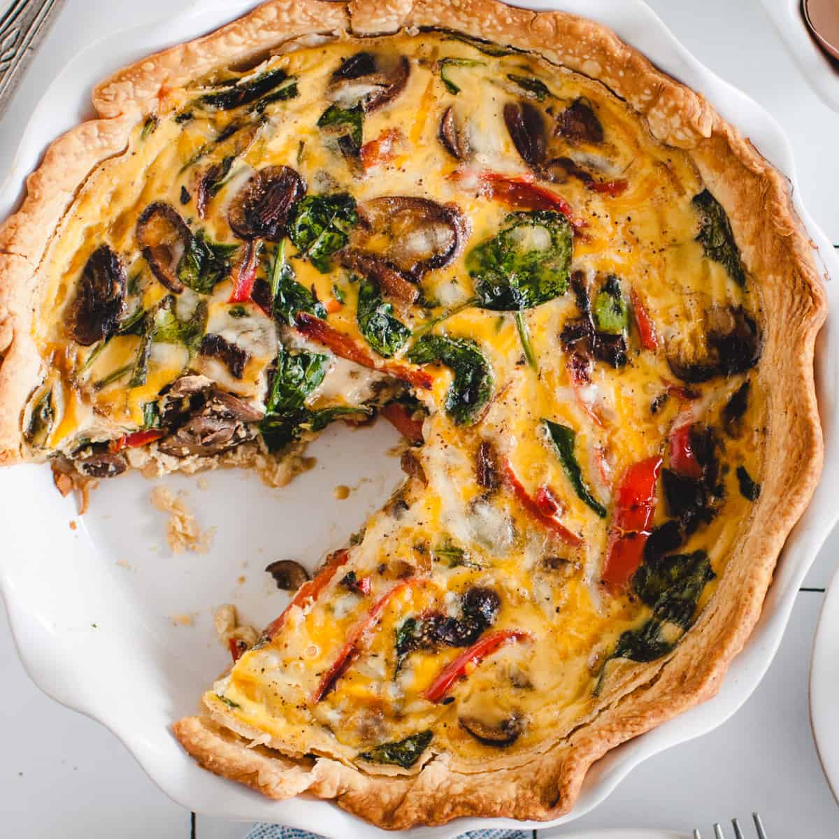 Roasted Seasonal Vegetable Quiche - serves 6, Choose from 3 Flavors