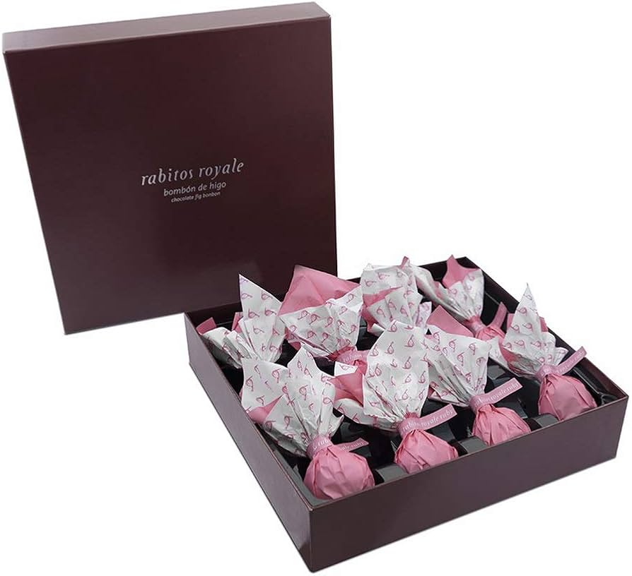 Rabitos Royale Ruby Chocolate Fig Bonbons – 8 Piece Gift Box (5 oz / 142 g)