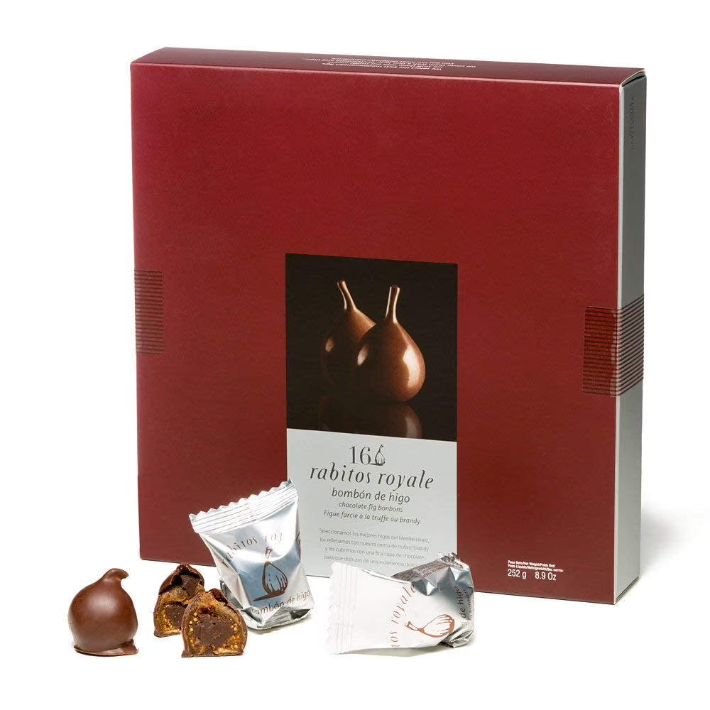 Rabitos Royale Chocolate Covered Figs With Truffle Liqueur- 16 piece box