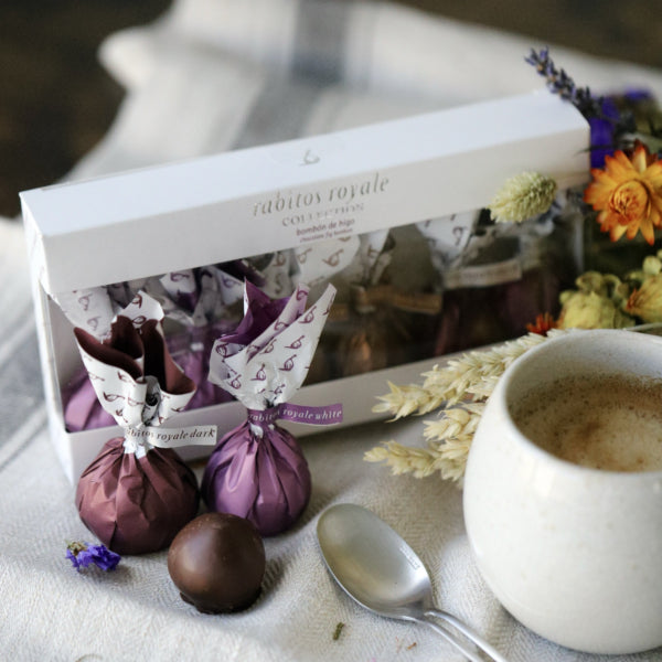 Rabitos Royale Collection Assorted Chocolate Fig Bonbons – 6 Piece Gift Box (3.4 oz / 95 g)