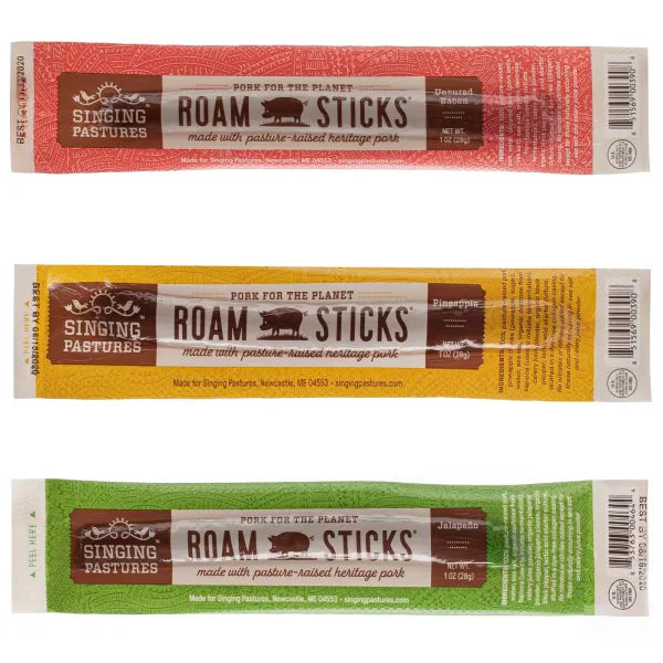Mix & Match Hickory Smoked Pork Snack Roam Sticks - 3 Flavors - 1 case