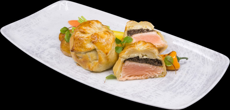 Salmon Wellington with Mushrooms - 24 pieces per tray