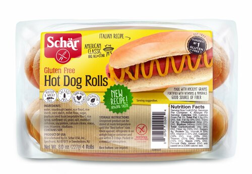 Schar Gluten Free Hot Dog Rolls - Pack of 6