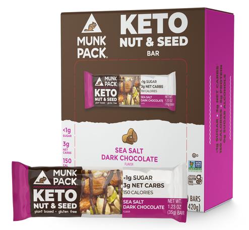 Sea Salt Dark Chocolate Keto Nut & Seed Bar, 12-Pack GF