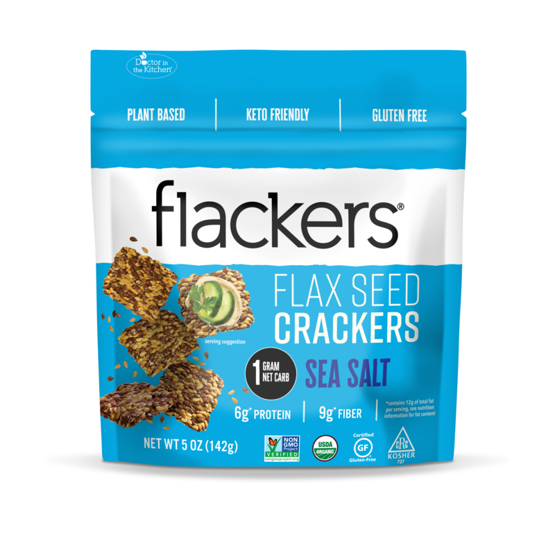 Doctor In The Kitchen, Flackers Organic Flax Seed Crackers, Sea Salt Flaxseed, 5 oz