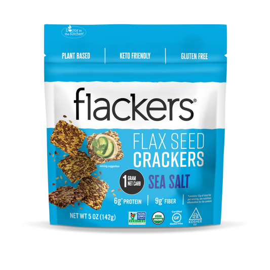 Doctor In The Kitchen, Flackers Organic Flax Seed Crackers, Sea Salt Flaxseed, 5 oz