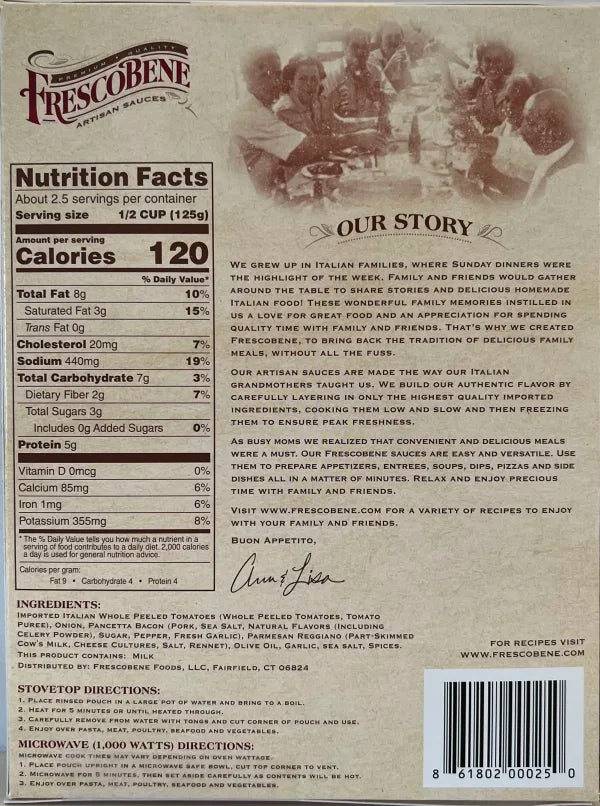 Frescobene Vodka Sauce - includes 6 - Vegetarian