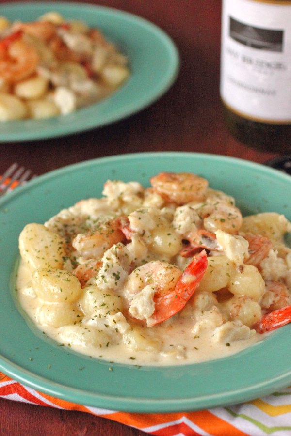 Seafood Gnocchi with White Wine Parmesan Sauce