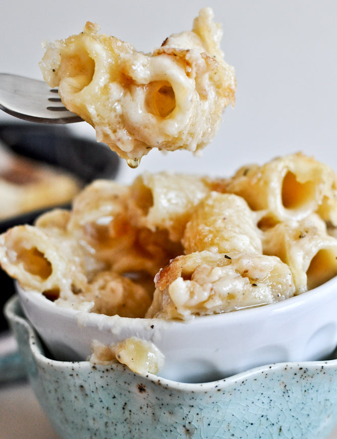 Four Cheese Baked Skillet Mini Rigatoni