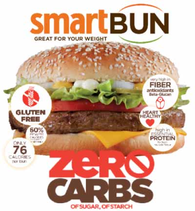 Plain SMARTBUN® - 6 PACKS of 4 - Gluten Free, ZERO CARB of sugar of starch