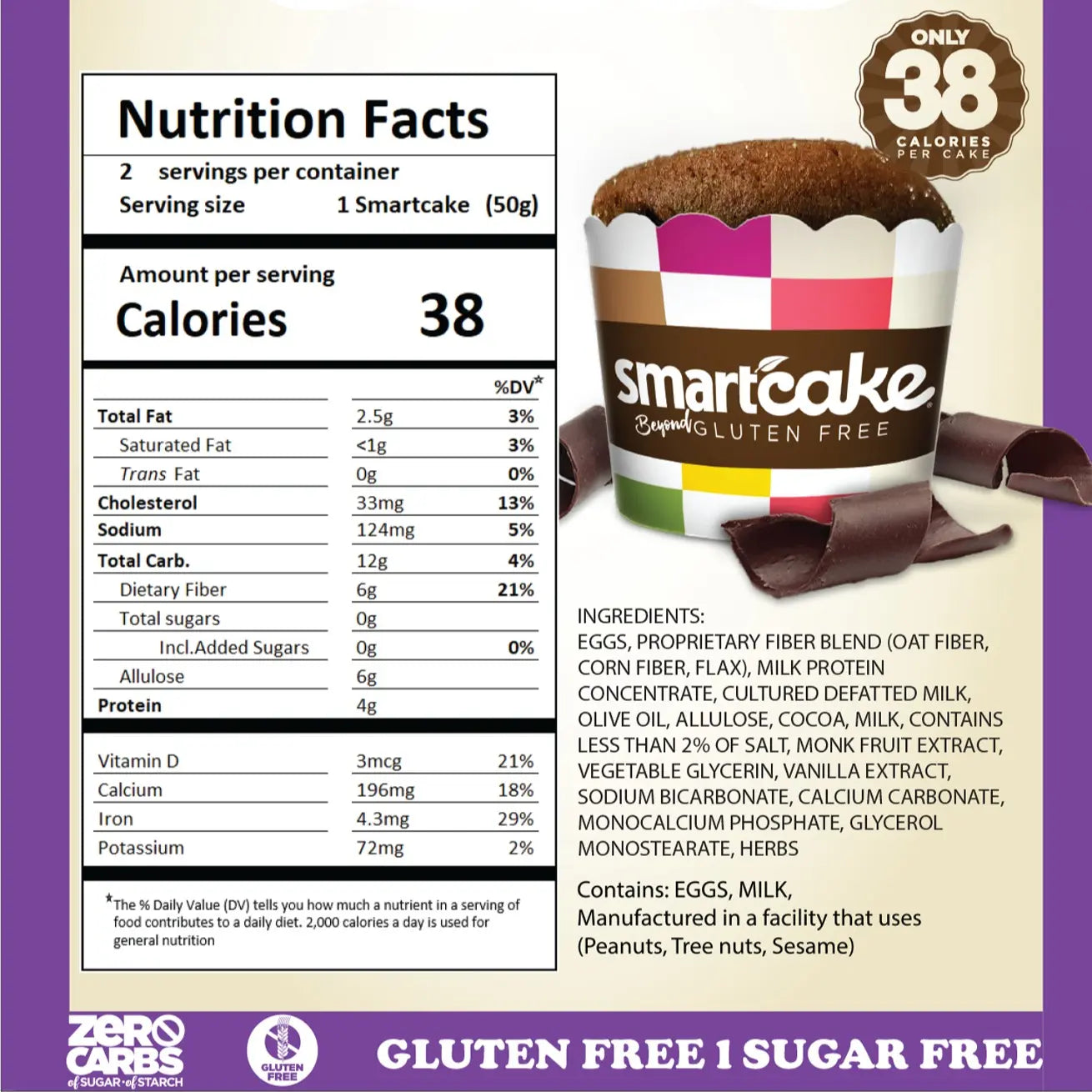 smartcake gluten free keto chocolate cake ingredients