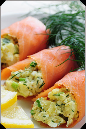 Smoked Salmon Stuffed with Potato Salad
