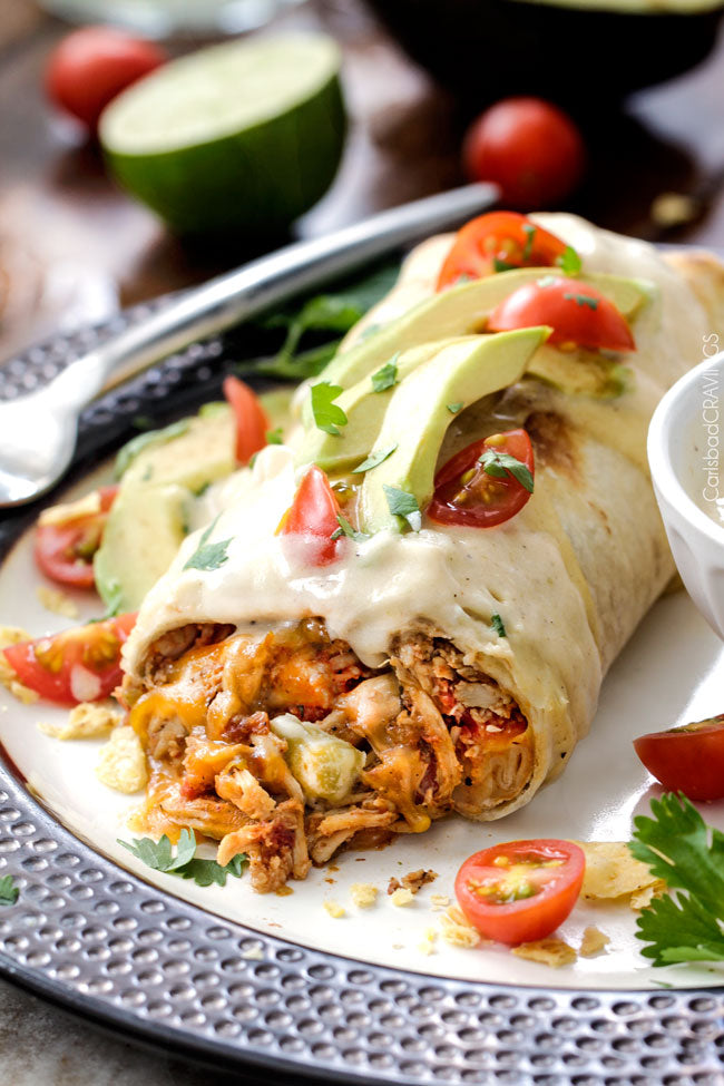 SMOTHERED BAKED CHICKEN BURRITOS