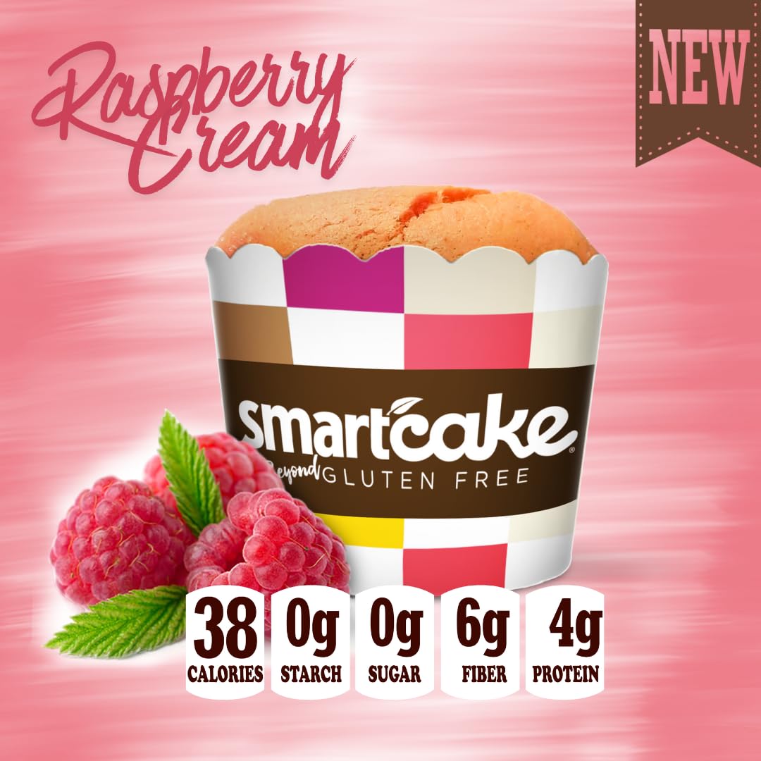 Raspberry Cream Smartcake gluten free keto cake snacks