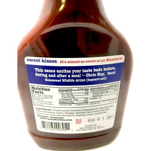 SNAP DADDY’S SWEET KISSES BBQ SAUCE 18 OZ - Gluten Free