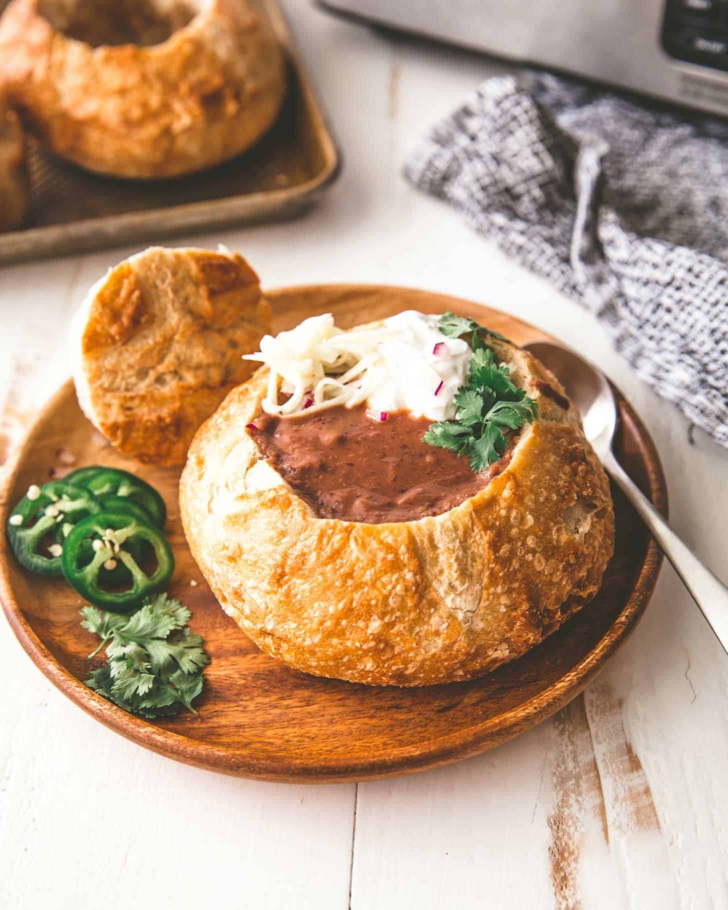 Black Bean Soup with Boule Bread Bowls - includes 4