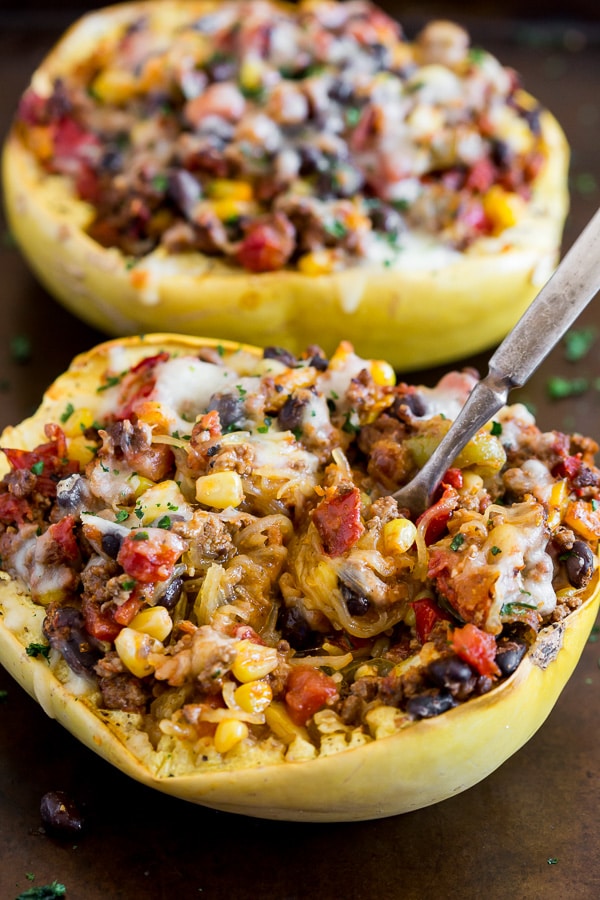 Taco Stuffed Peppers or Spaghetti Squash