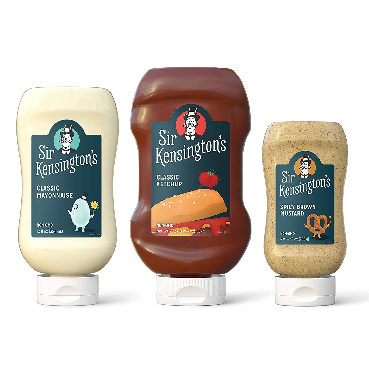 Sir Kensington's Condiments Variety Pack - Ketchup, Mayo & Mustard