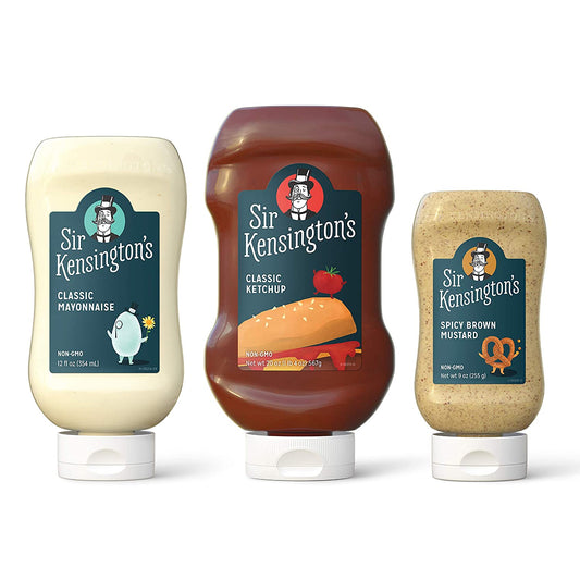 Sir Kensington's Condiments Variety Pack - Ketchup, Mayo & Mustard