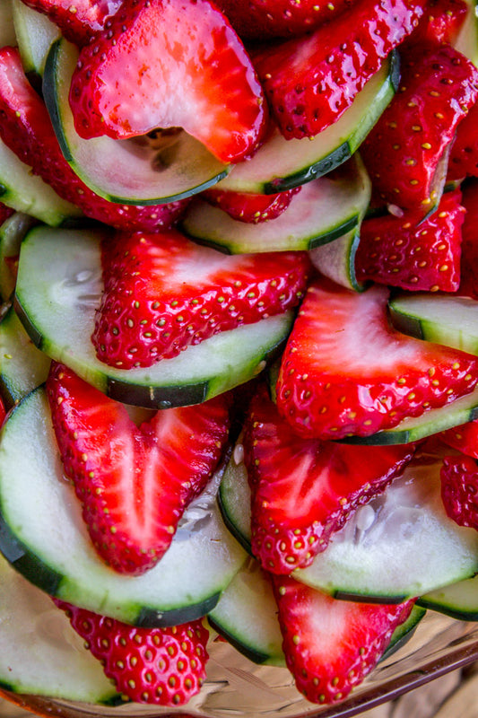 Strawberry Cucumber Salad with Honey Balsamic Dressing