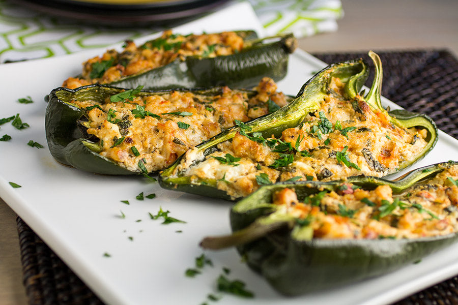 Cajun Shrimp Stuffed Poblano Peppers