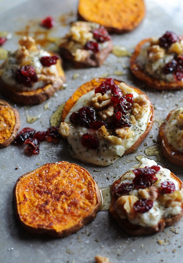 Sweet Potato Rounds with Herbed Ricotta and Walnuts