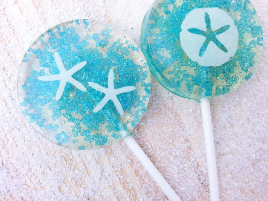 Beach Wedding Sparkle Lollipops - Six Included, many flavors