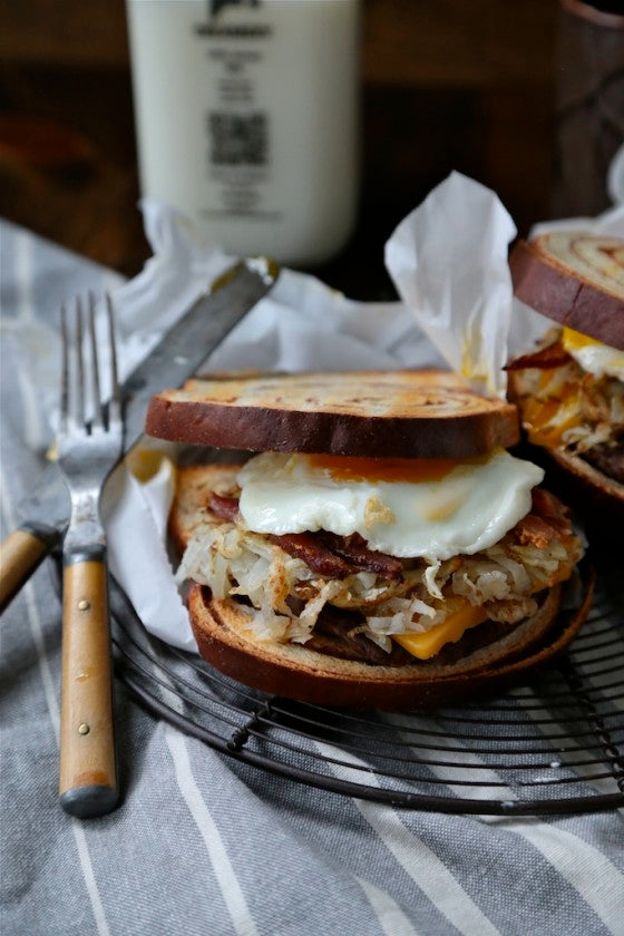 Cinnamon Swirl Loaded Breakfast Sandwich