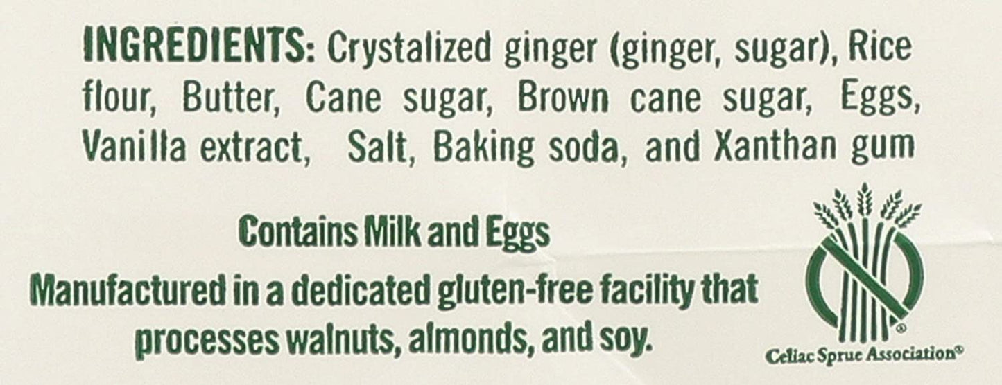 Tate's Bake Shop Thin & Crispy Cookies, Gluten Free Ginger Zinger, 7 oz - 4 Pack