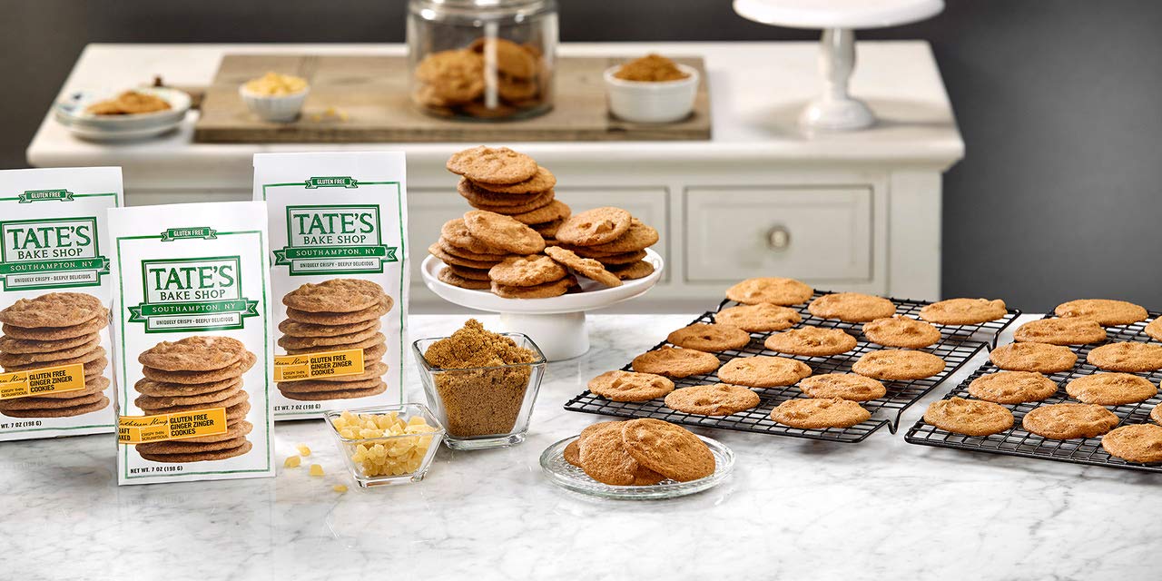 Tate's Bake Shop Thin & Crispy Cookies, Gluten Free Ginger Zinger, 7 oz - 4 Pack