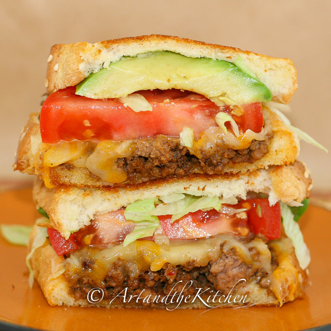 Taco Beef Grilled Cheese Sandwich