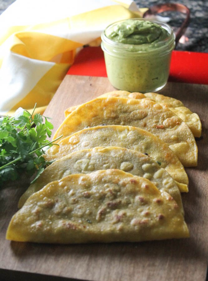 Crispy Black Bean Tacos with Avocado Lime Sauce