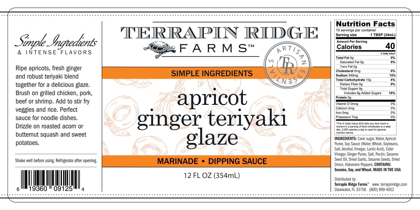 Apricot Ginger Teriyaki Glaze by Terrapin Ridge Farms