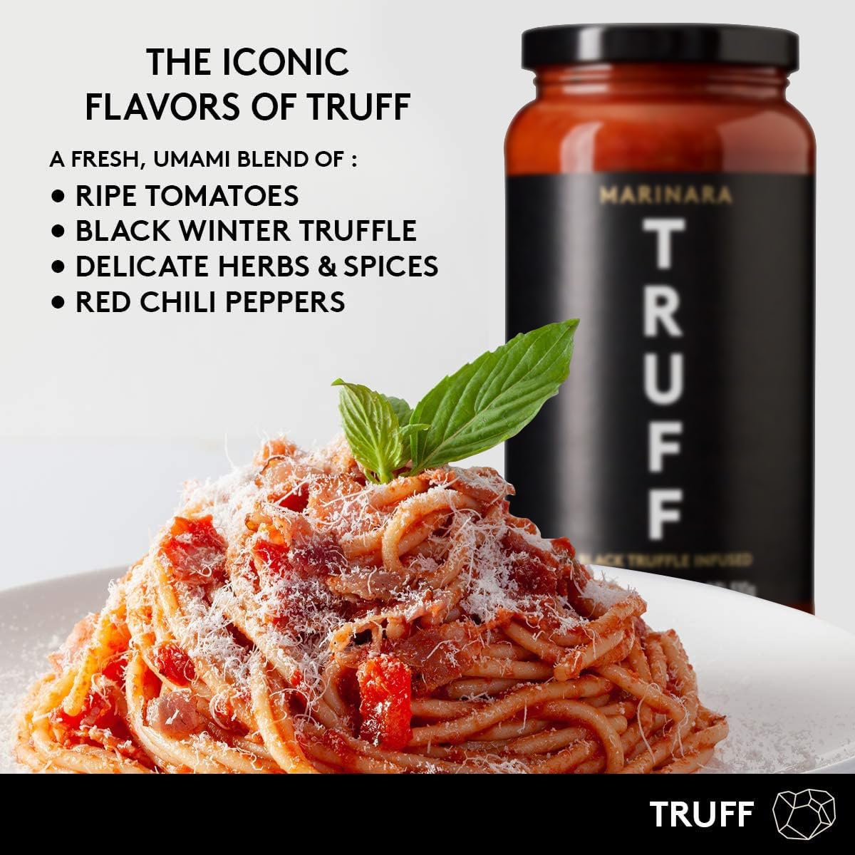 TRUFF Black Truffle Marinara Pasta Sauce - Non-Gmo,Vegan -2 Pack
