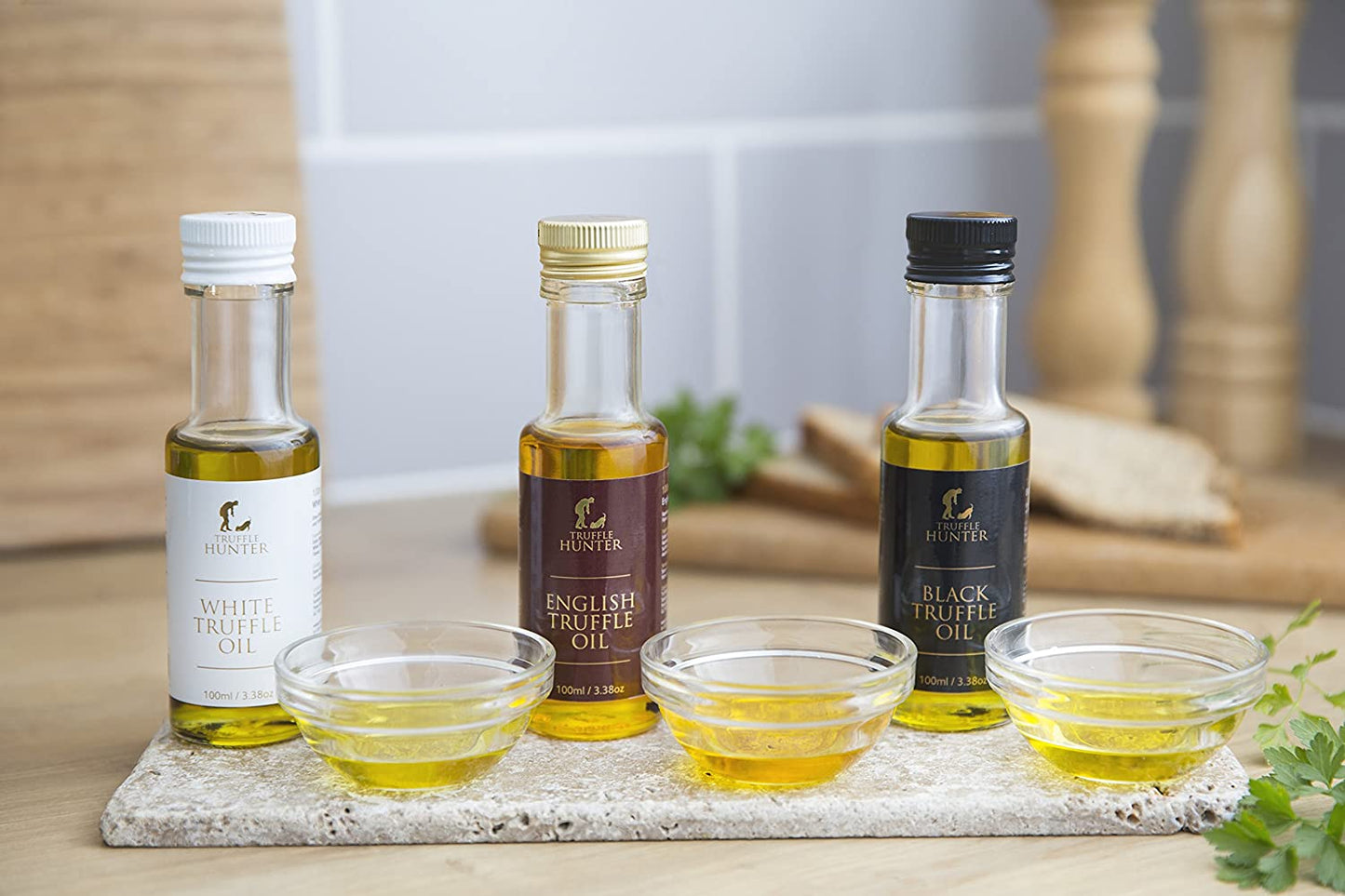TruffleHunter Truffle Oil Selection Gift Set - White, English & Black Truffle Oil
