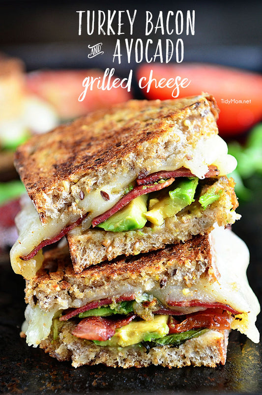 TURKEY BACON AND AVOCADO GRILLED CHEESE