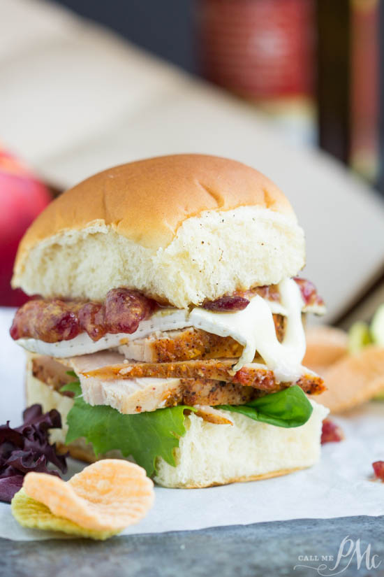 Turkey Brie and Cranberry Mustard Sliders