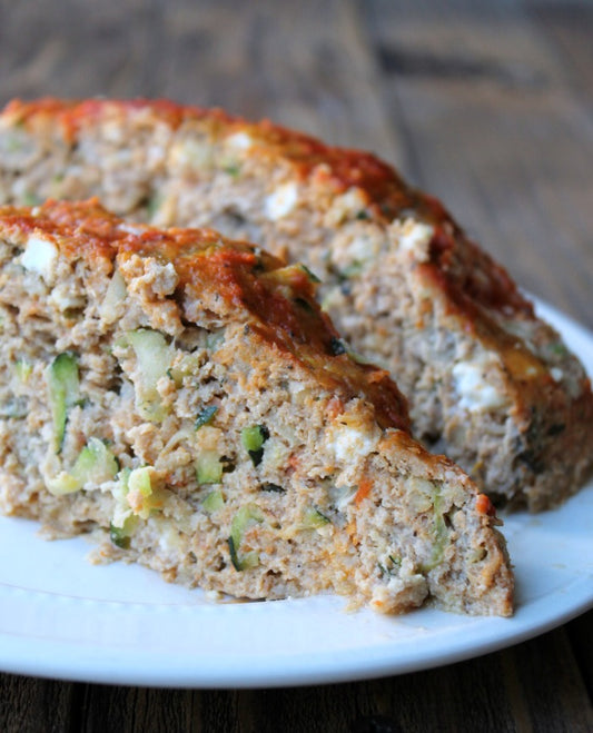 Turkey Meatloaf with Zucchini and Feta