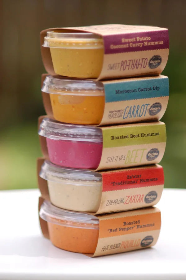 Darista Hummus Dips Variety 6-Pack - Gluten Free, Vegan