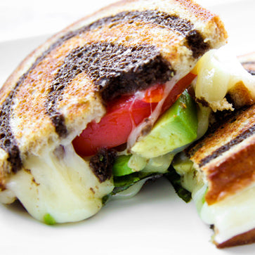 Grilled Provolone and Veggie Basil Sandwich