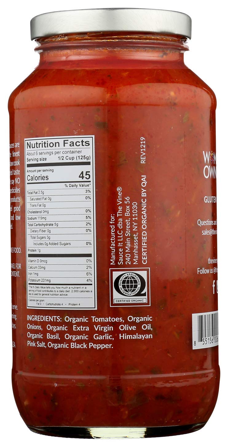 The Vine Organic Tomato Basil, 3-pack, Low Sodium, Low Carb, Non GMO, Kosher