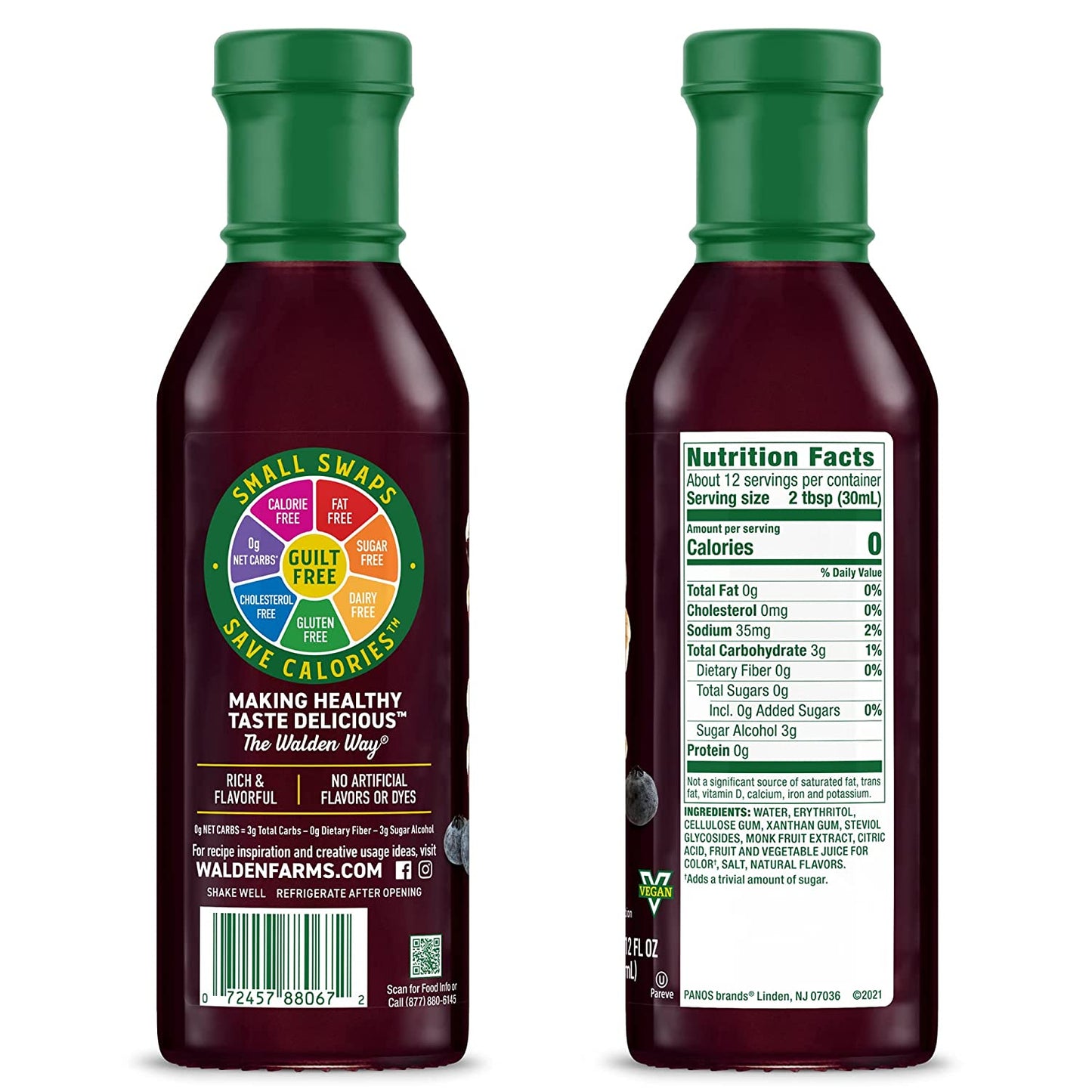 Walden Farms Variety Pack Syrups - Blueberry & Strawberry - 12 oz