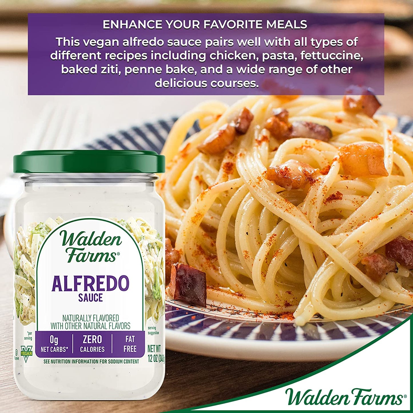 Walden Farms Light Alfredo Sauce, 12 oz each - Pack of 3