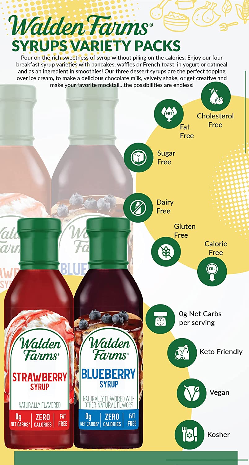 Walden Farms Variety Pack Syrups - Blueberry & Strawberry - 12 oz