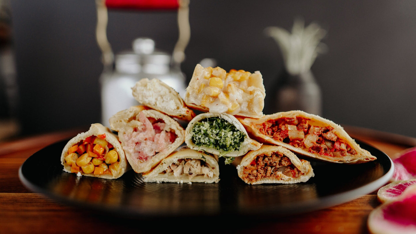 EMPANADA SAMPLER - Beef, Chicken, Onion & Cheese, Corn & Cheese